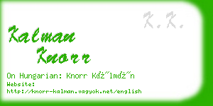 kalman knorr business card